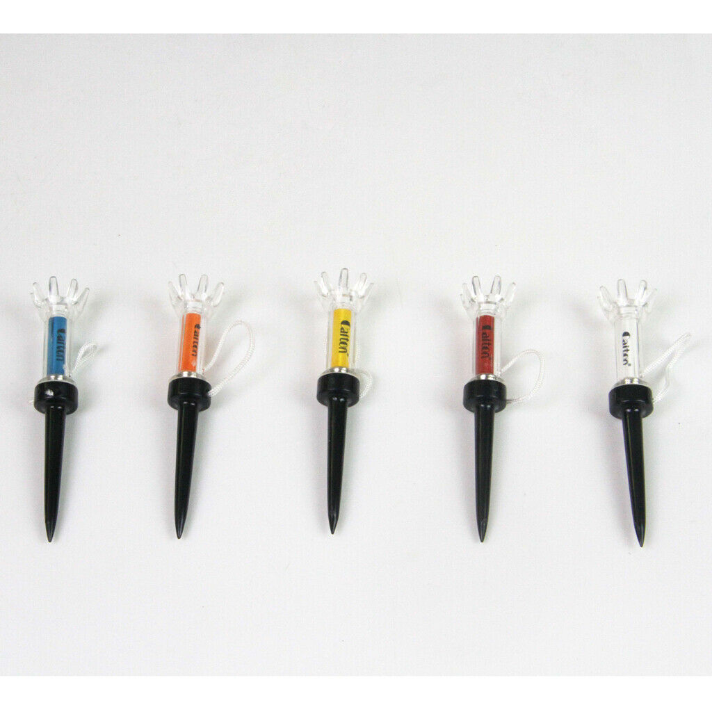 5 Pieces Golf Tees Plastic Double Layer Nails Golfer Training Accessories
