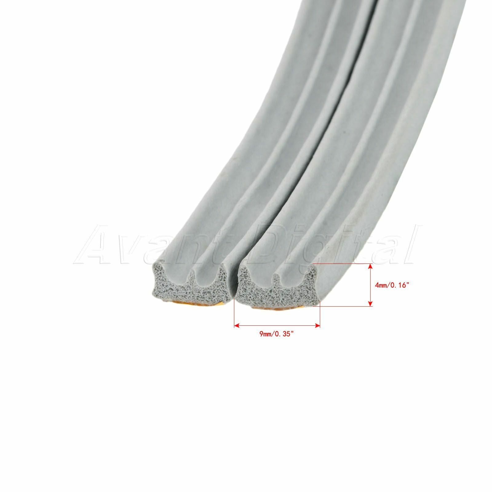 5M E-type Car Window Door Foam Draught Self Adhesive Excluder Rubber Seal Strip