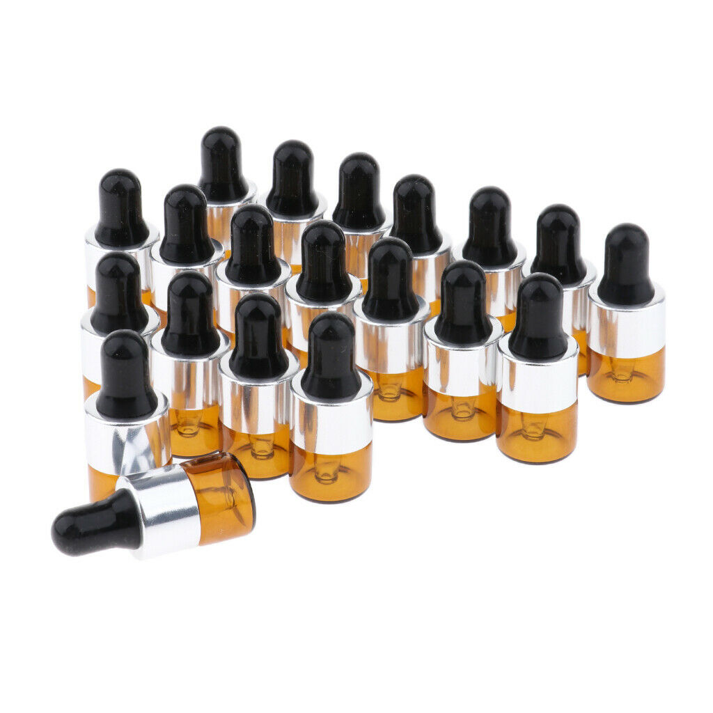 20pcs Essential Oils Mini Empty Glass Dropper Bottle for Essential Oils 1ML