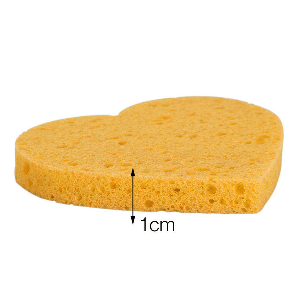 10pcs Heart Shaped Face Cleansing Sponge Washing Pad Makeup Removal Puffs