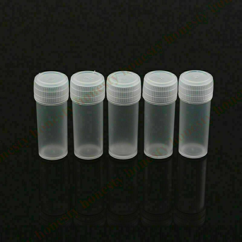 50X Plastic Sample Bottle Test Tube Mini Small Bottles Vials Storage Containers
