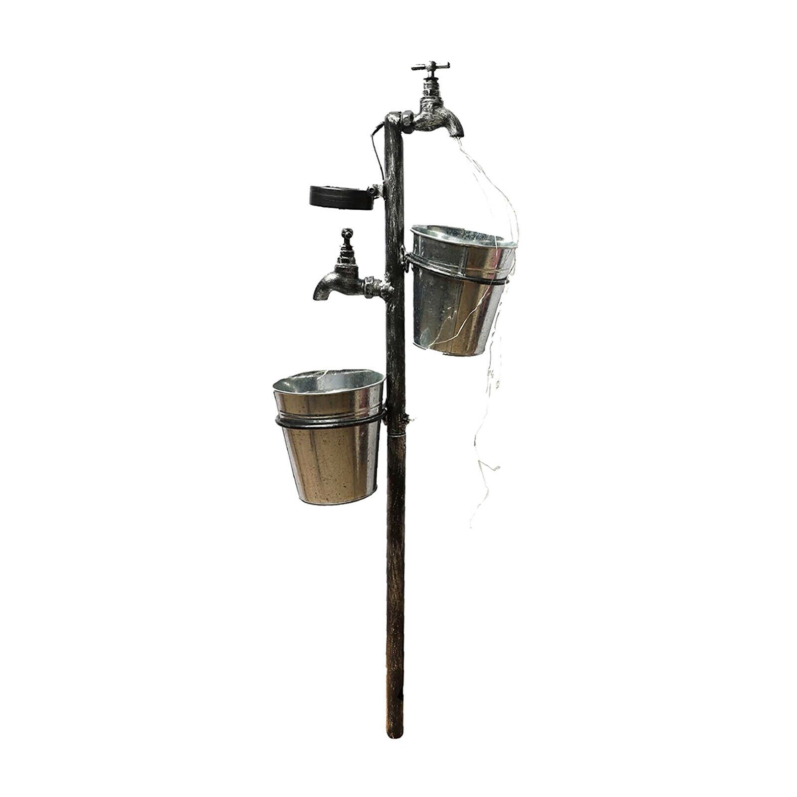 Garden LED Faucet & Water Bucket String Light Copper Wire Solar Powered Lamp