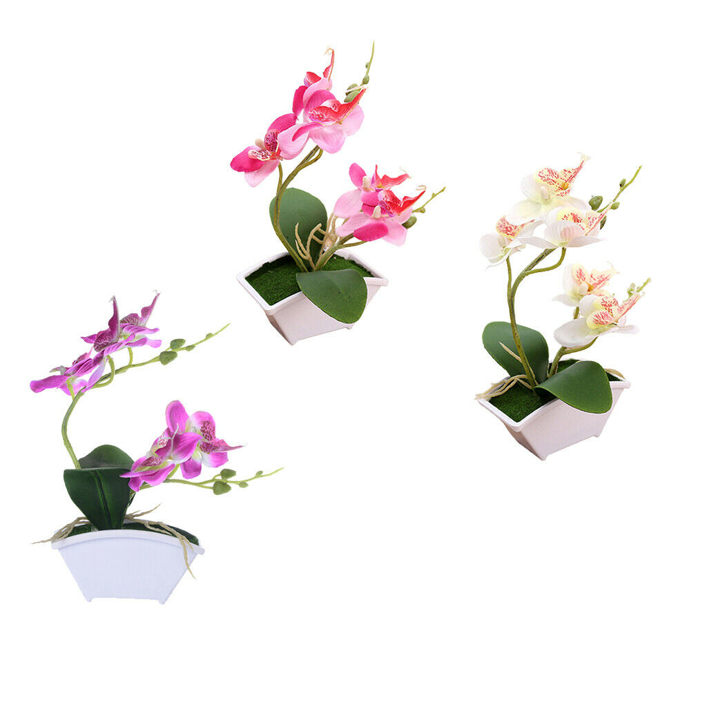 3 Pieces Ceramic Bonsai Flower Decoration Home Floral Decoration for Bedroom,