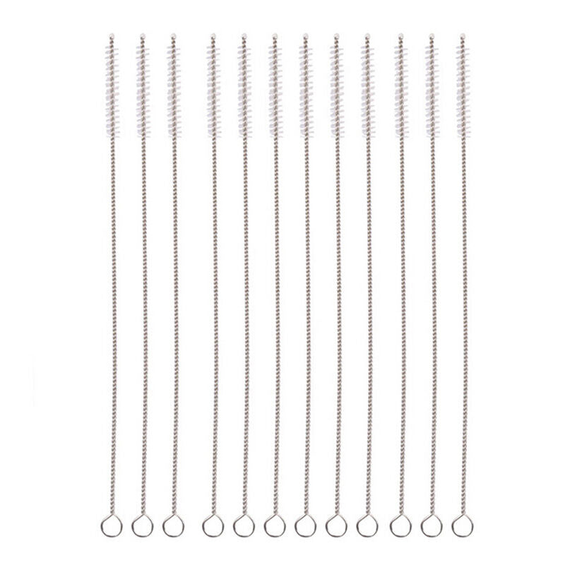 2x Stainless Steel Nylon Straw Cleaning  Cleaner Drinking Straws 17cm Brus.l8