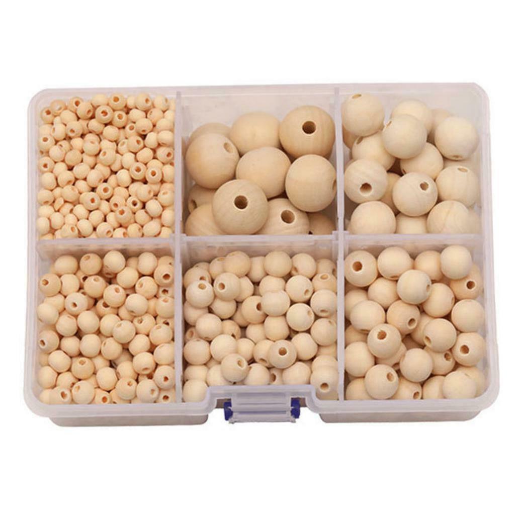 1150x Bulk Wooden Bead Round Loose Spacer Ball Jewelry Making Craft DIY Bracelet
