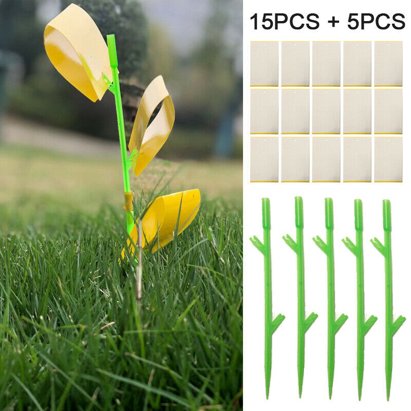 15PCS Traps Bugs Sticky Board Dual-Sided Yellow Sticky Traps Flying Plant.l8