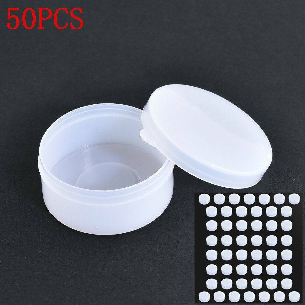 50PCS Lot White Plastic Cosmetic Sample Container 10-Grams Jars Pot Small Empty/