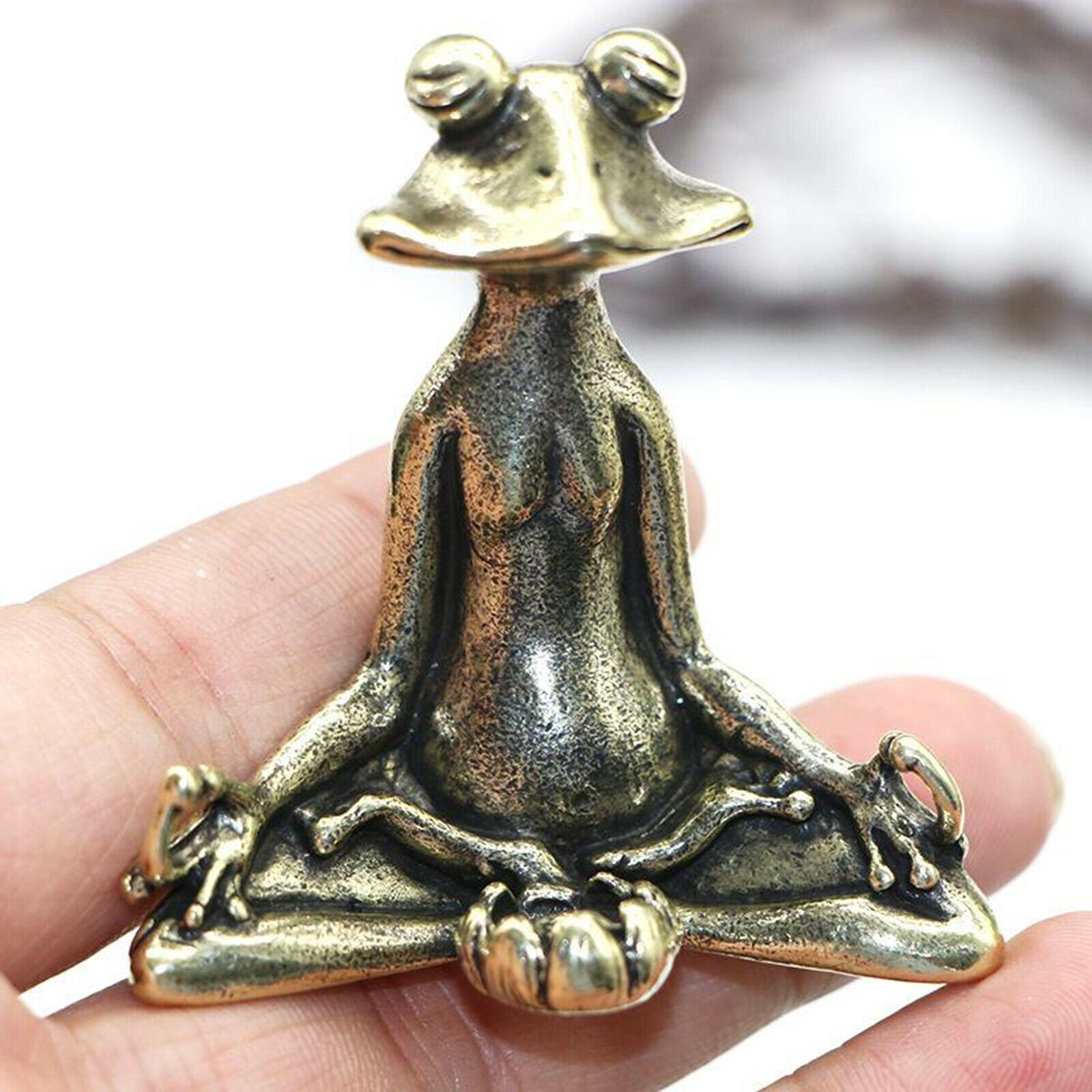 Retro Animal Frog Statues Copper Incense Burner Sticks Holder Stand Church