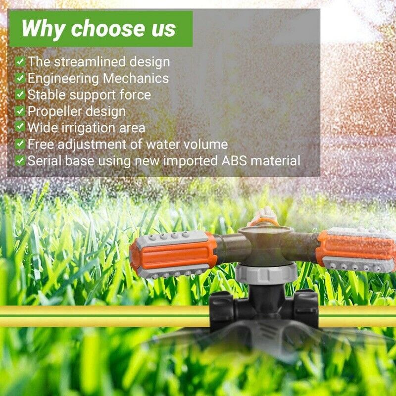 Garden Sprinkler, Upgrade Lawn Sprinkler Automatic 360 Degree Rotating IrrigatX5