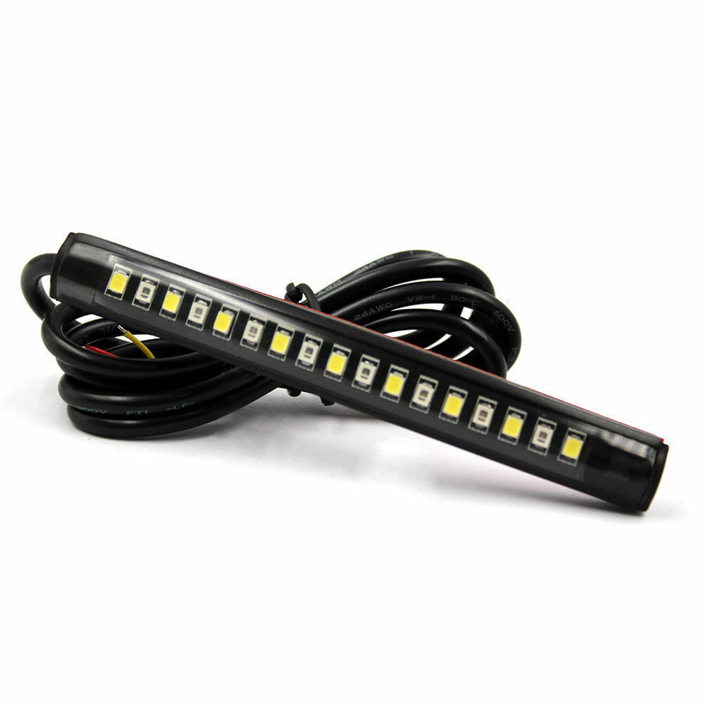 2X Motorcycle 17 LED Strip Light Tail Turn Signal Indicator Amber/White Color