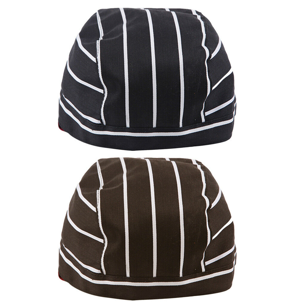 2 Pieces Unisex Catering Chef's Headwrap Bandana Hat Head Do Tied Caps