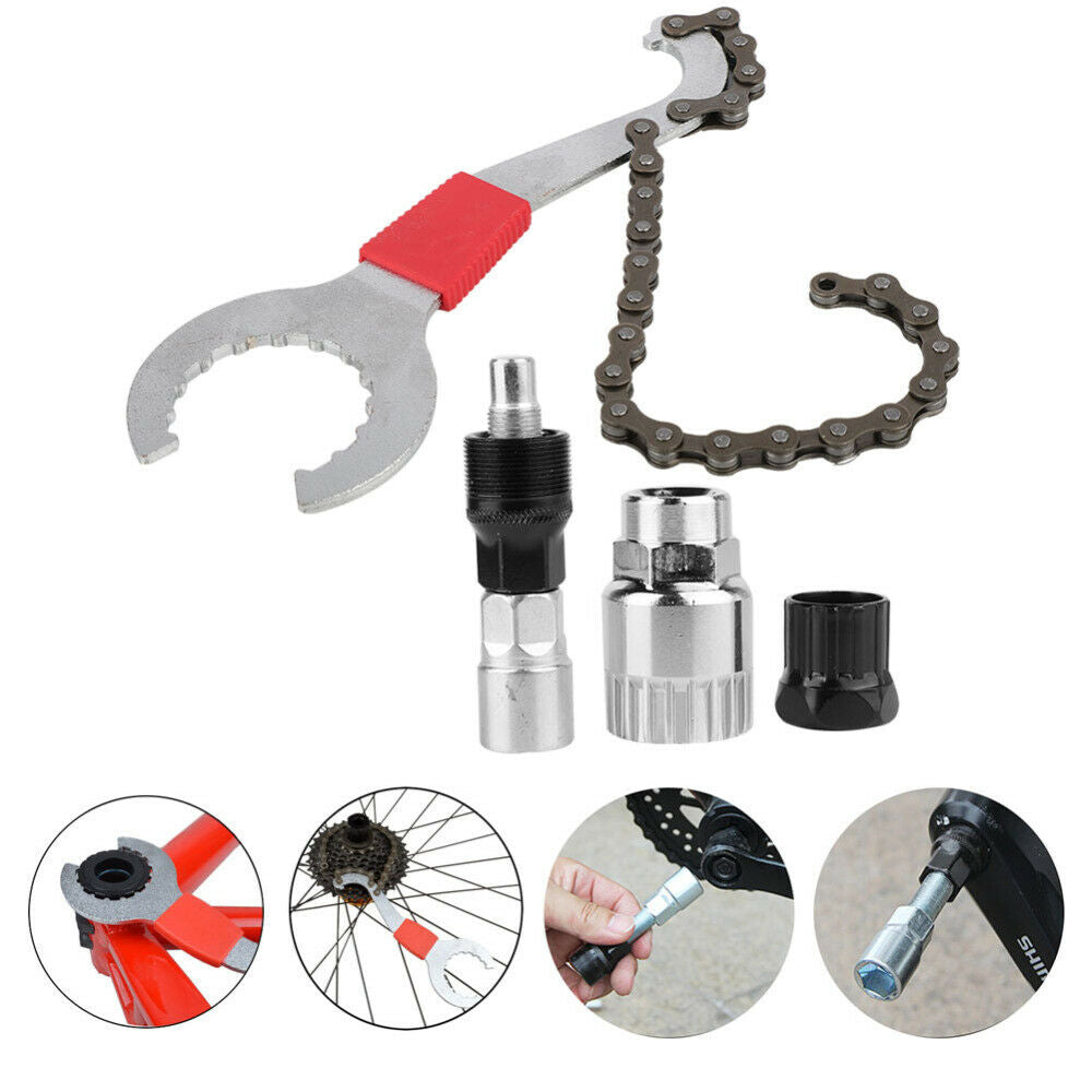 Bike Chain Whip Cassette Bottom Bracket Freewheel Spanner Repair Wrench Tool