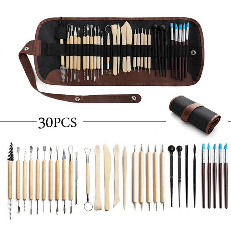 30pcs DIY Clay Pottery Tool Set Drill Pen Ceramics Sculpting Craft Modeling BDA