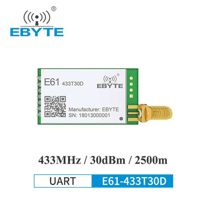 Wireless Transceiver Module 433Mhz 30dBm Serial Port Modbus 2.5km E61-433T30D