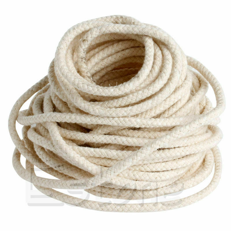 10M (33 ft) Braided Cotton Core Candle Making Wick For Oil Or Kerosene Lamps 4mm