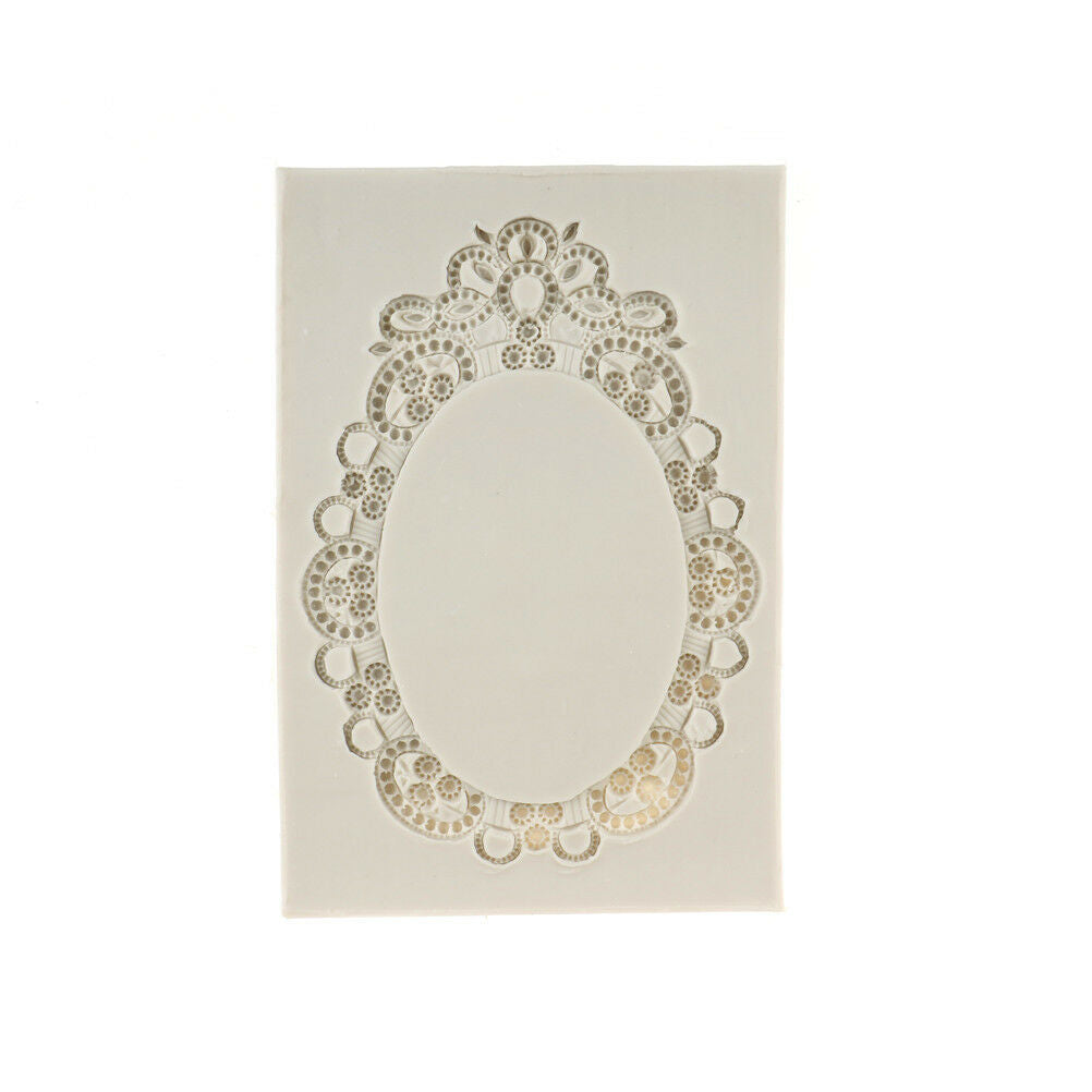 Retro mirror frame Silicone Fondant Mold Cake Decorating Tool Chocolate Mould DD