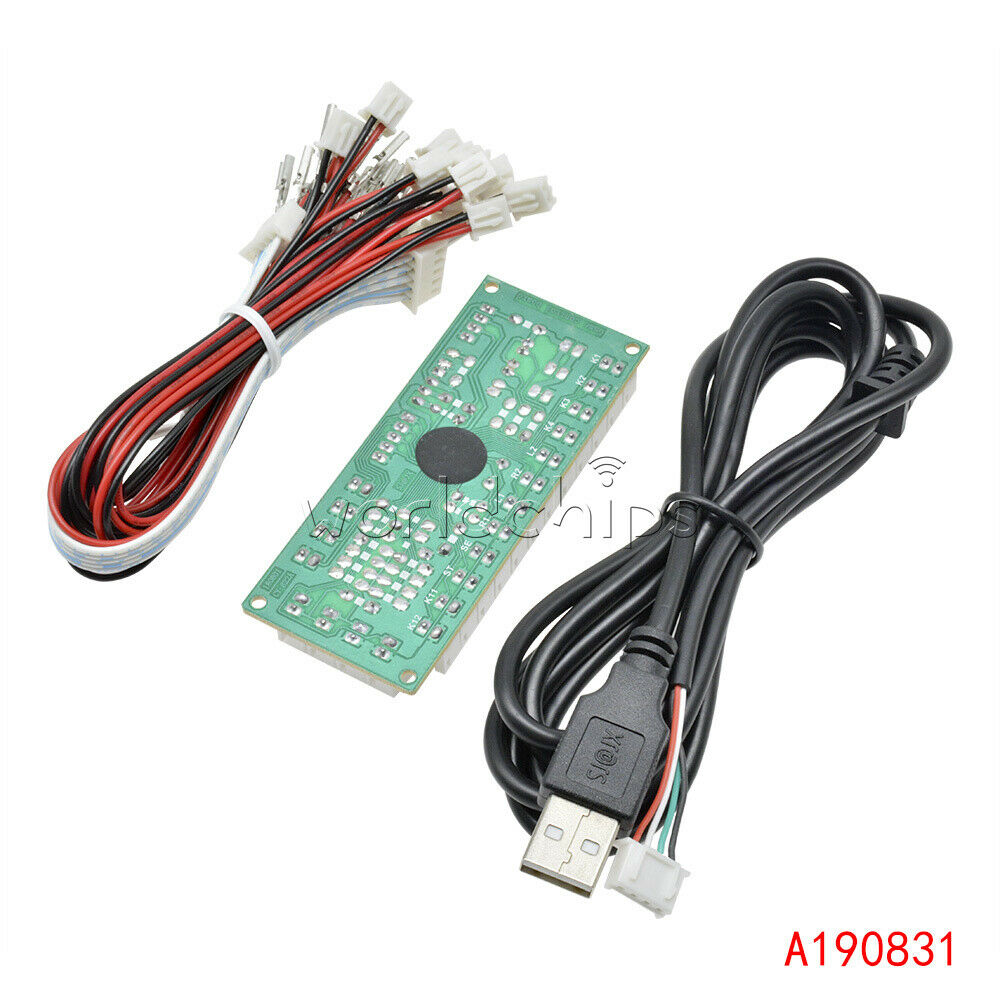 Zero Arcade Delay USB Encoder To PC Joystick +2Pin Buttons Wire+Rocker Cable Kit