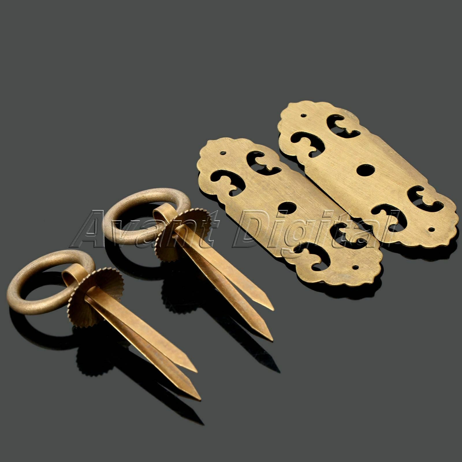 1Set Cabinet Strip Furniture Cabinet Hardware Brass Door Knocker Pull Lock Latch