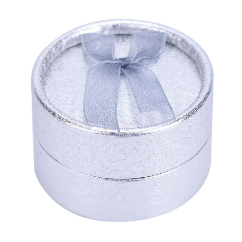Lace Bow Tie Round Paper Velveteen Cardboard Ring Box Jewelry Accessories .l8