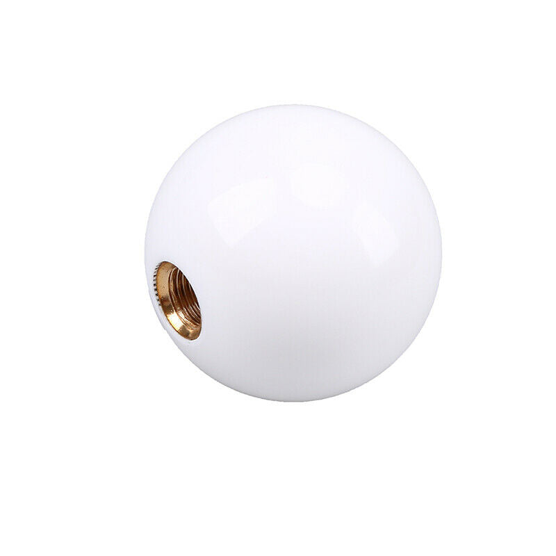 Universal Car White Round Ball Manual Gear Stick Shift Screw Knob Shifter Lever