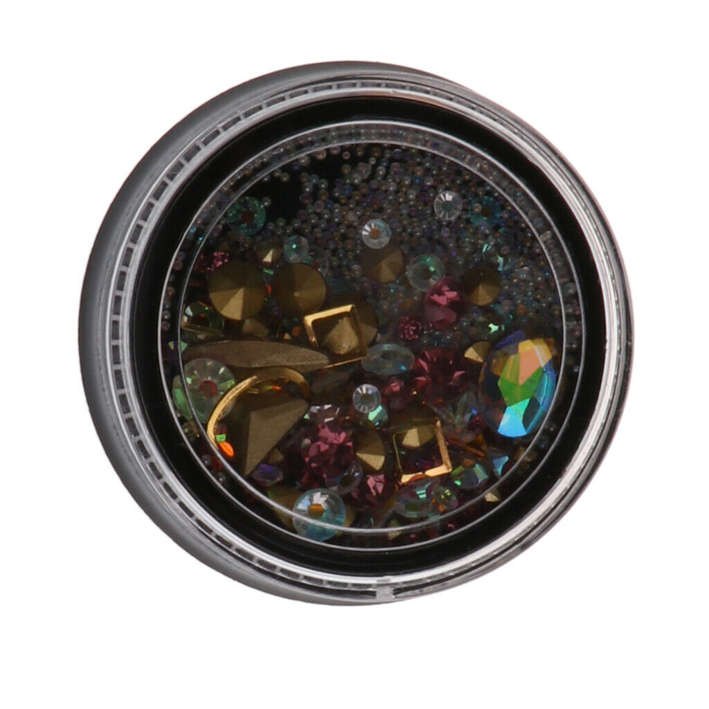 Nail Art Mixed Drill Studs Flat Back Rhinestones Glitter Gem Bead Manicure L