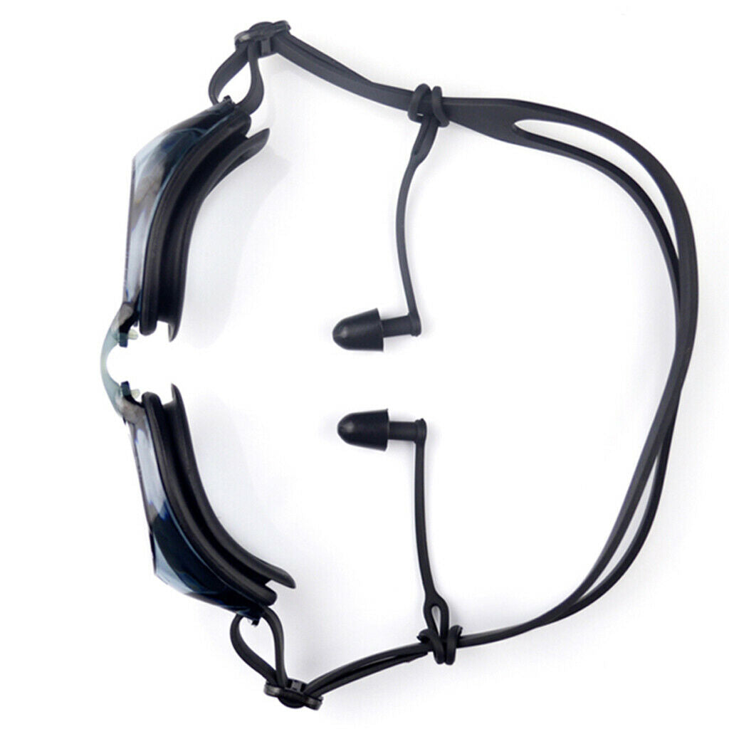 2X Silicone Gel Anti-lost Swimming Earplugs with Cord for Adults Kids  Black