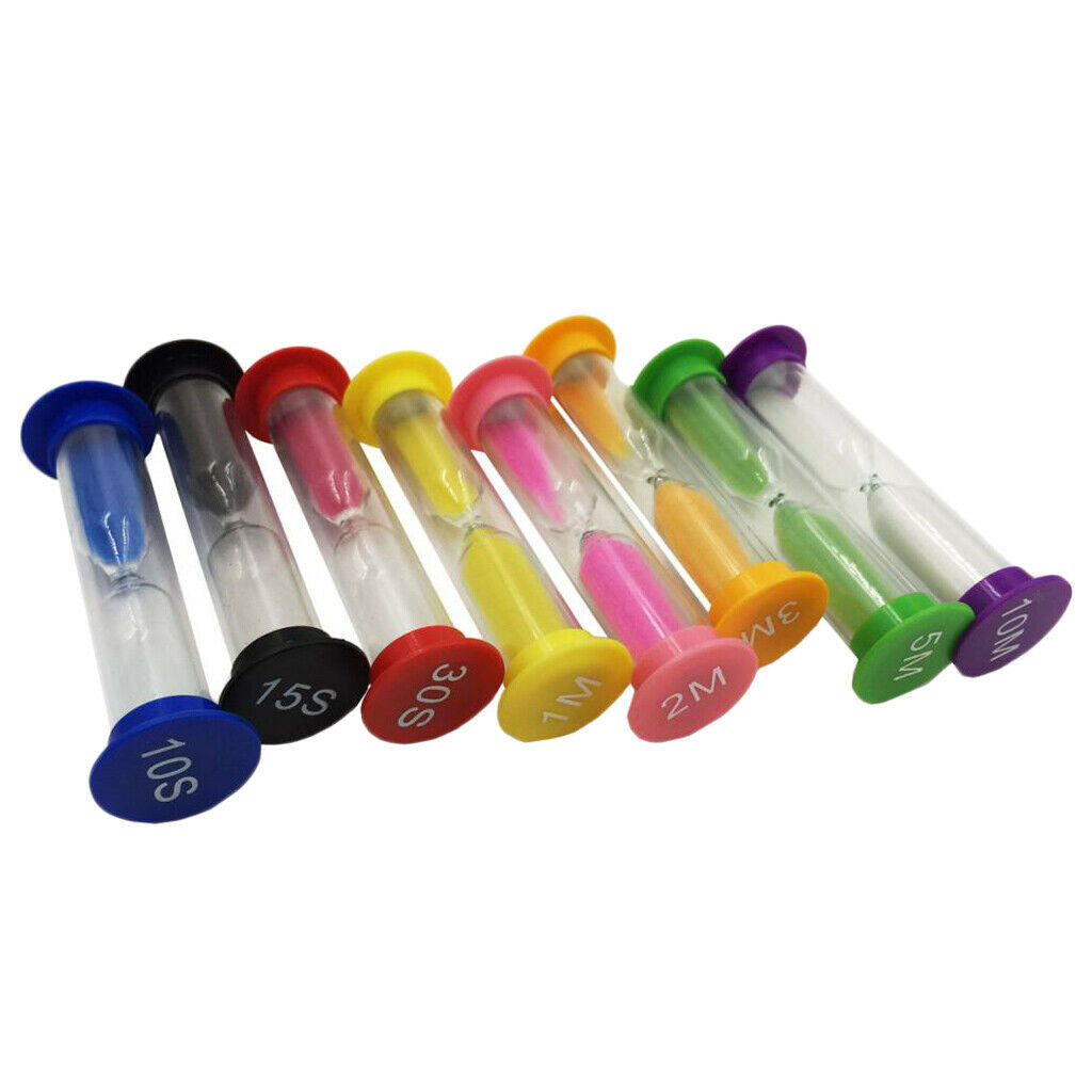 8 x Hourglasses Set Cooking Timekeeping Kitchen Timer for Playing, Reading /