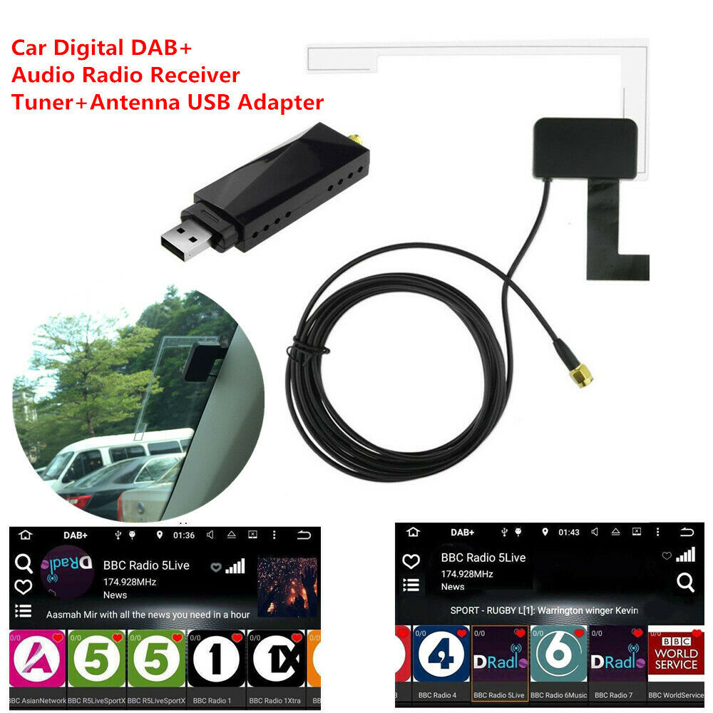 Auto Car Digital DAB Audio Radio Tuner Receiver Antenna USB Adapter For Android