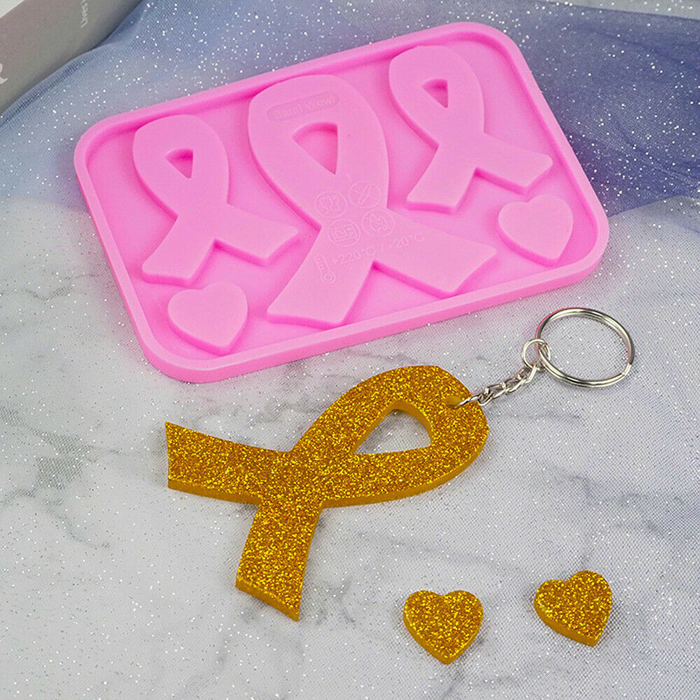 Ribbon Heart crystal Epoxy Silicone Molds DIY Casting Keychains Jewelry Pendant