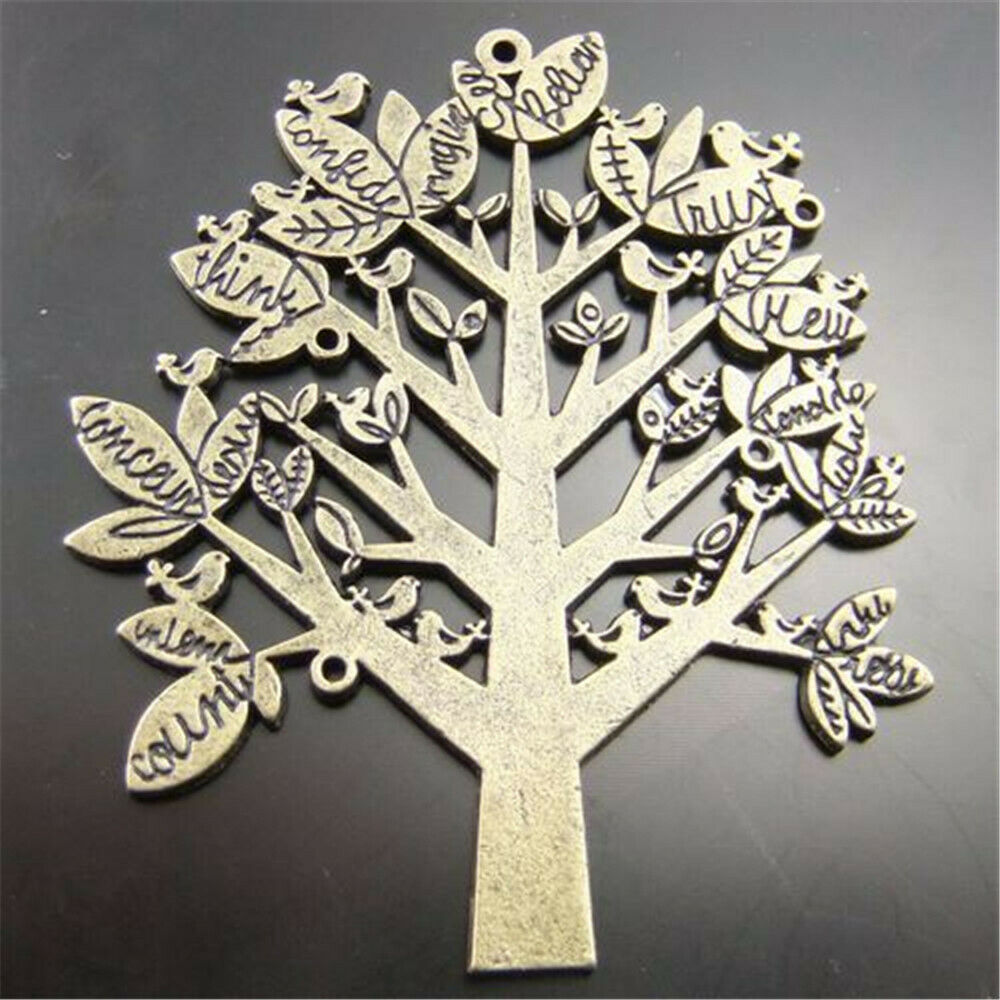 4 pcs Antiqued Bronze Color Large Tree Pendant Charm Alloy Jewelry Craft 67x58mm