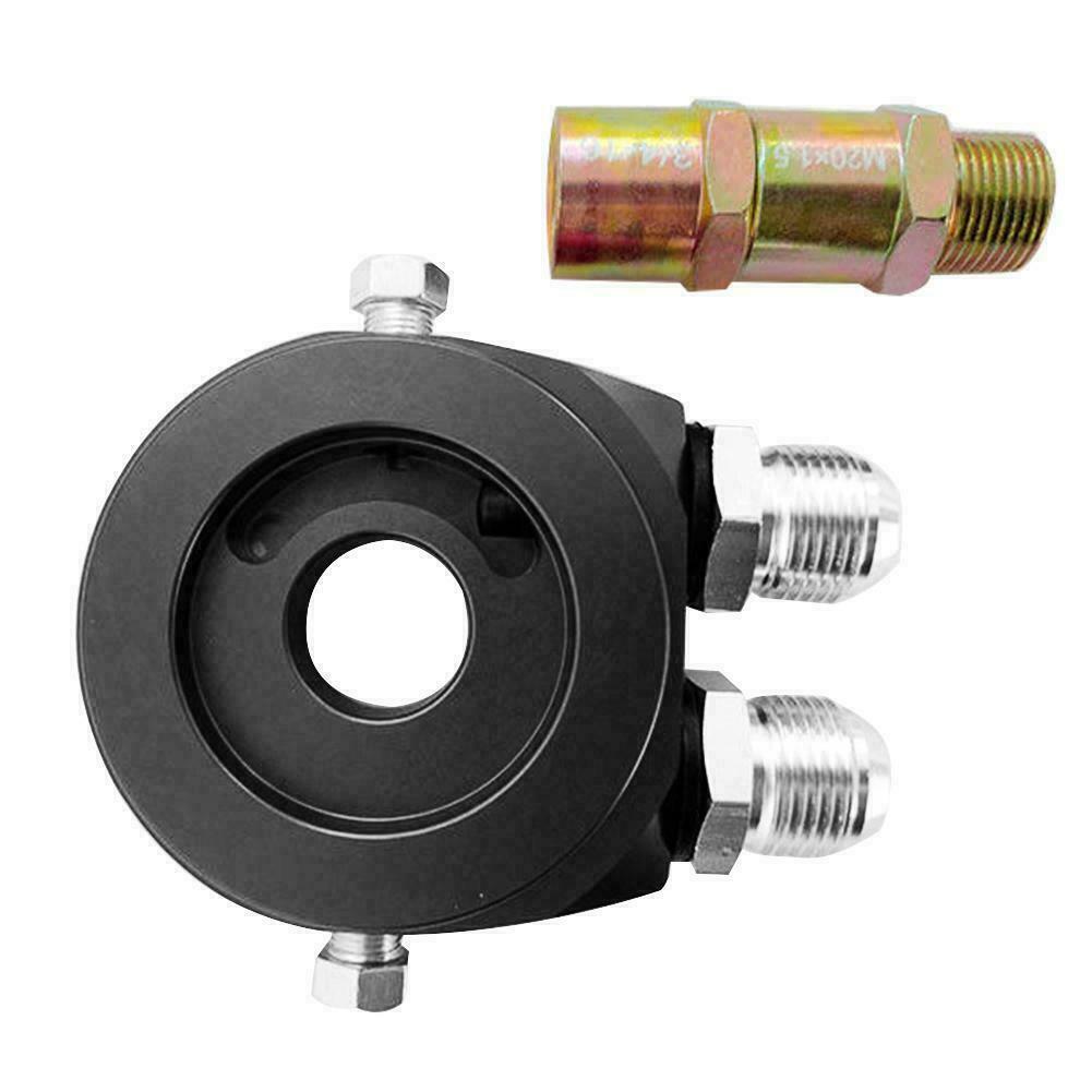 M20 x 1.5 An-10 Fitting Black Oil Filter Relocation Sandwich Plate Adapter Kit