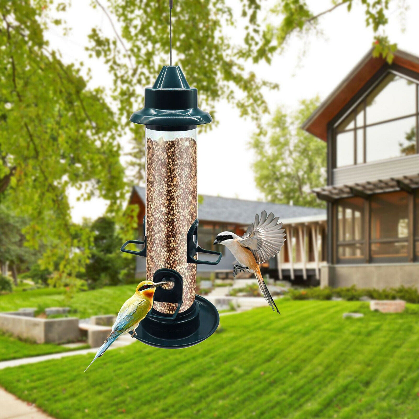 Tube Wild Bird Feeder Weatherproof Bird Watching Garden Yard Porch Patio