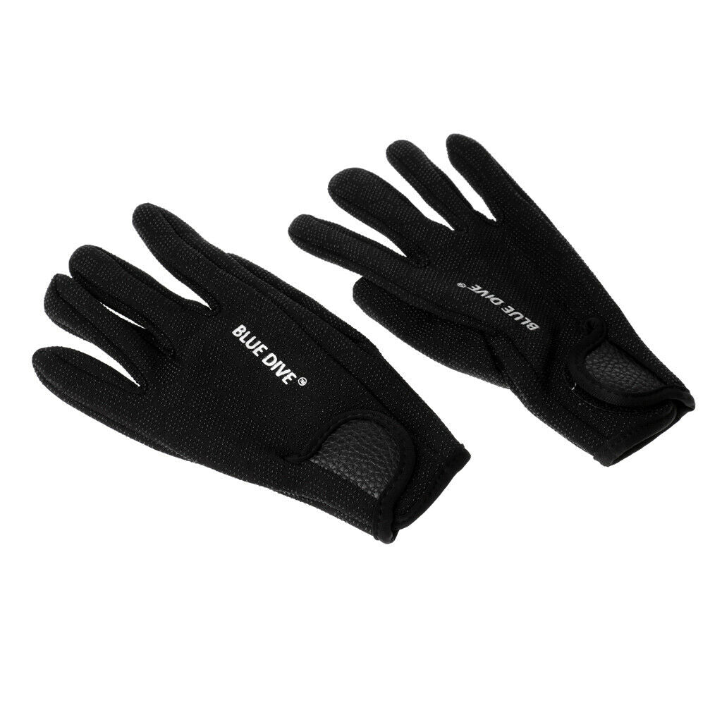 2X 1 Pair 1.5mm Neoprene Wetsuits Gloves Diving Swimming Surfing Canoe M Black