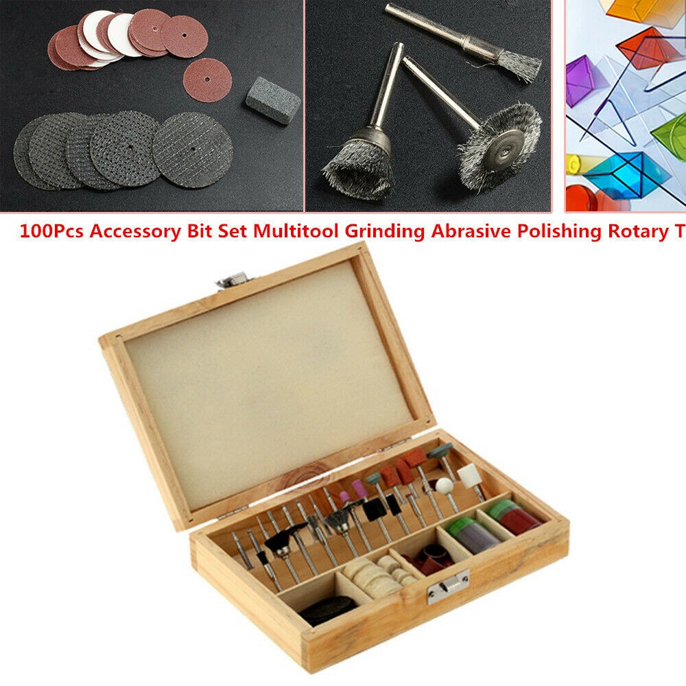 100X Accessory Bit Set Multitool Grinding Abrasive Polishing Rotary Tool w/ Box