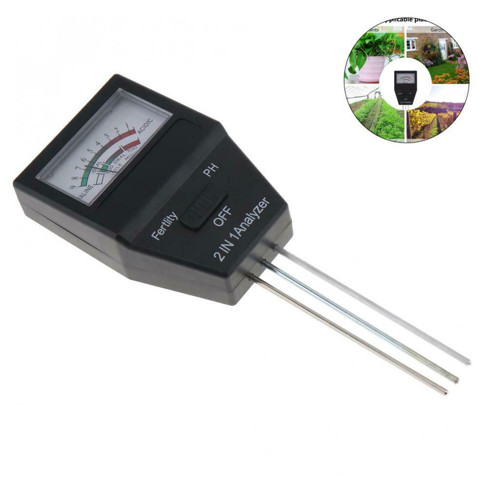 2-in-1 Ph Analyzer Temp Fertility For Indoor Outdoors Garden Farm Planting