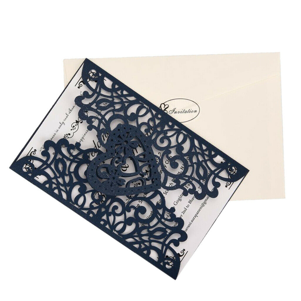 10 Set Wedding Lace Flower Invitations Card Hollow Invitation Greeting Card