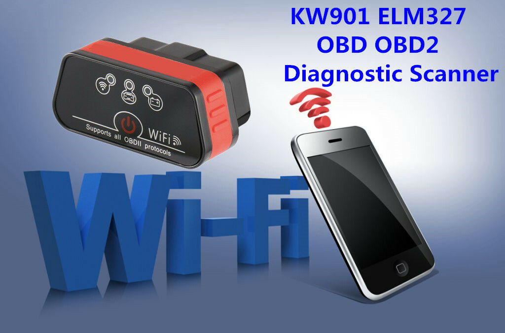 KW901 ELM327 OBDII OBD2 WiFi Car Fault Code Reader Auto Diagnostic Scanner Tool