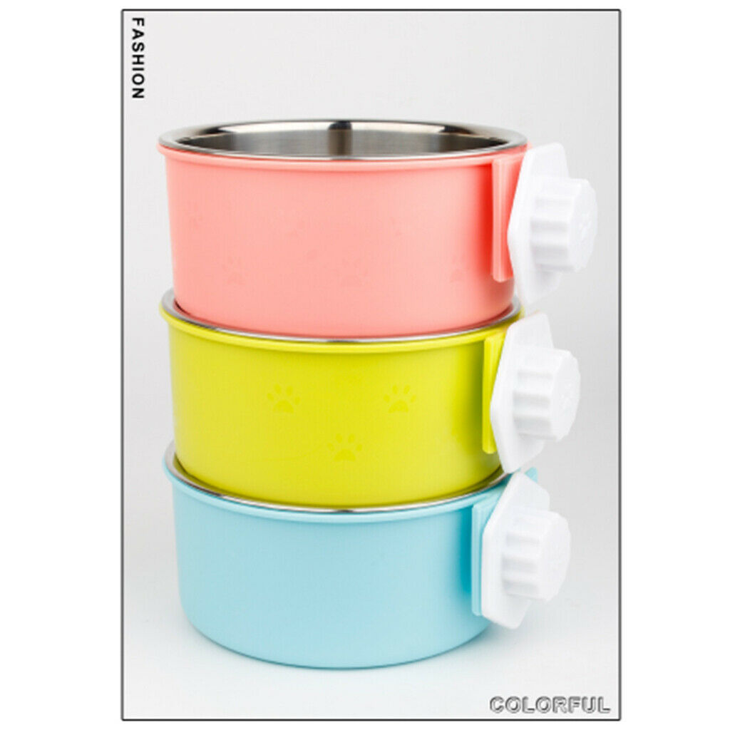 Pet Raised Food Water Bowl Hanging Pet Bowl for Cats Dogs Small Blue