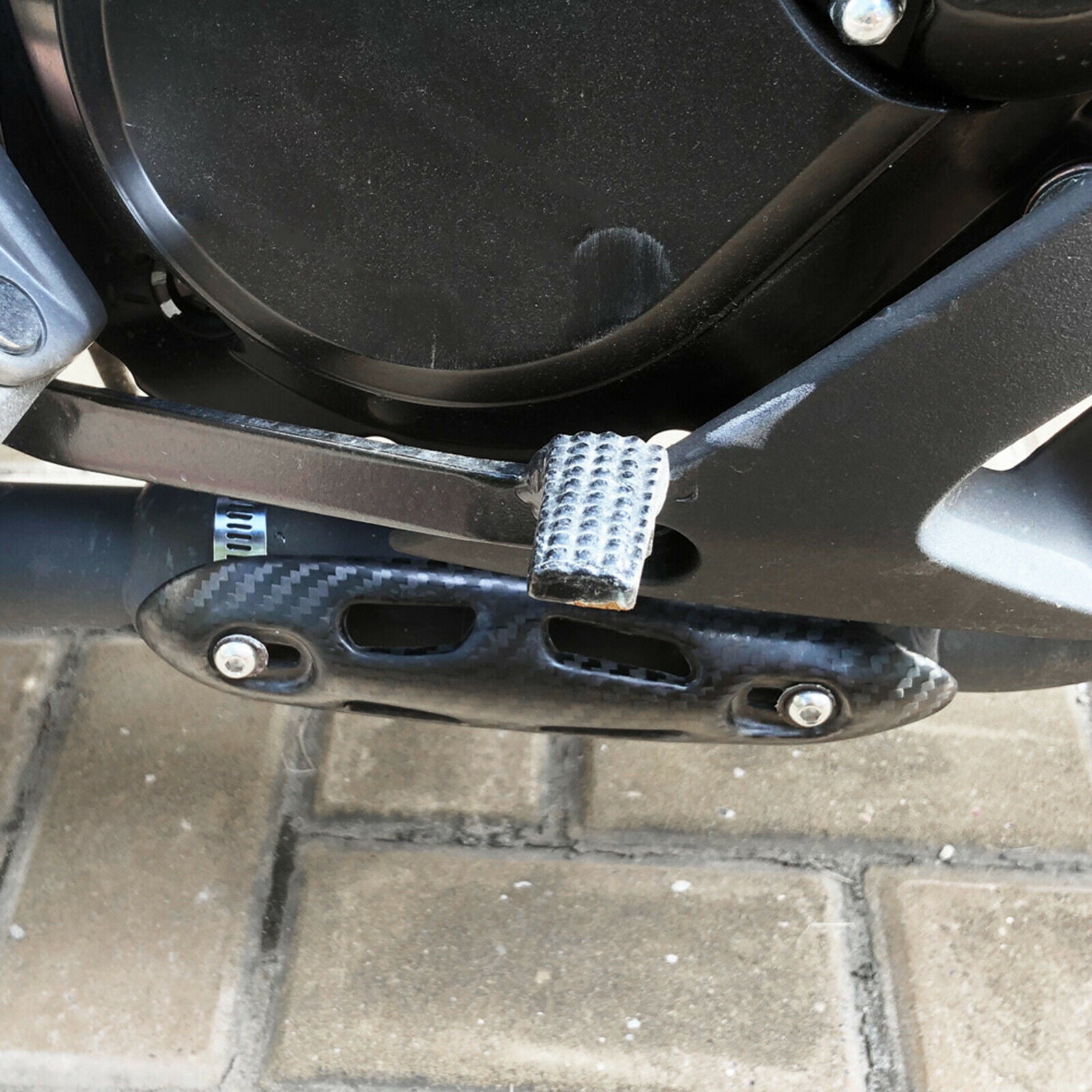 Motorcycle Carbon Fiber Style Exhaust Muffler Pipe Heat Shield Cover Guard,