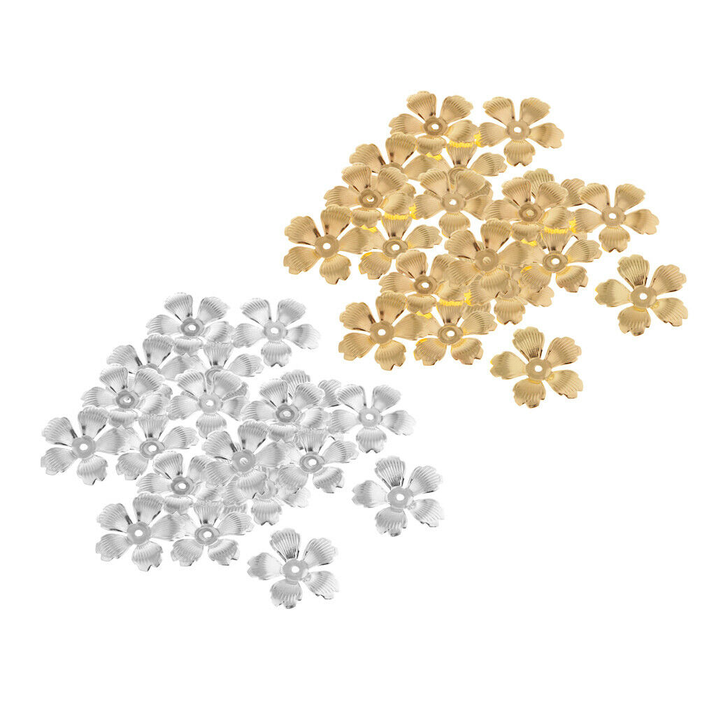 30pcs Metal Golden Hollow End Flower Bead Caps 32mm DIY Jewelry Findings