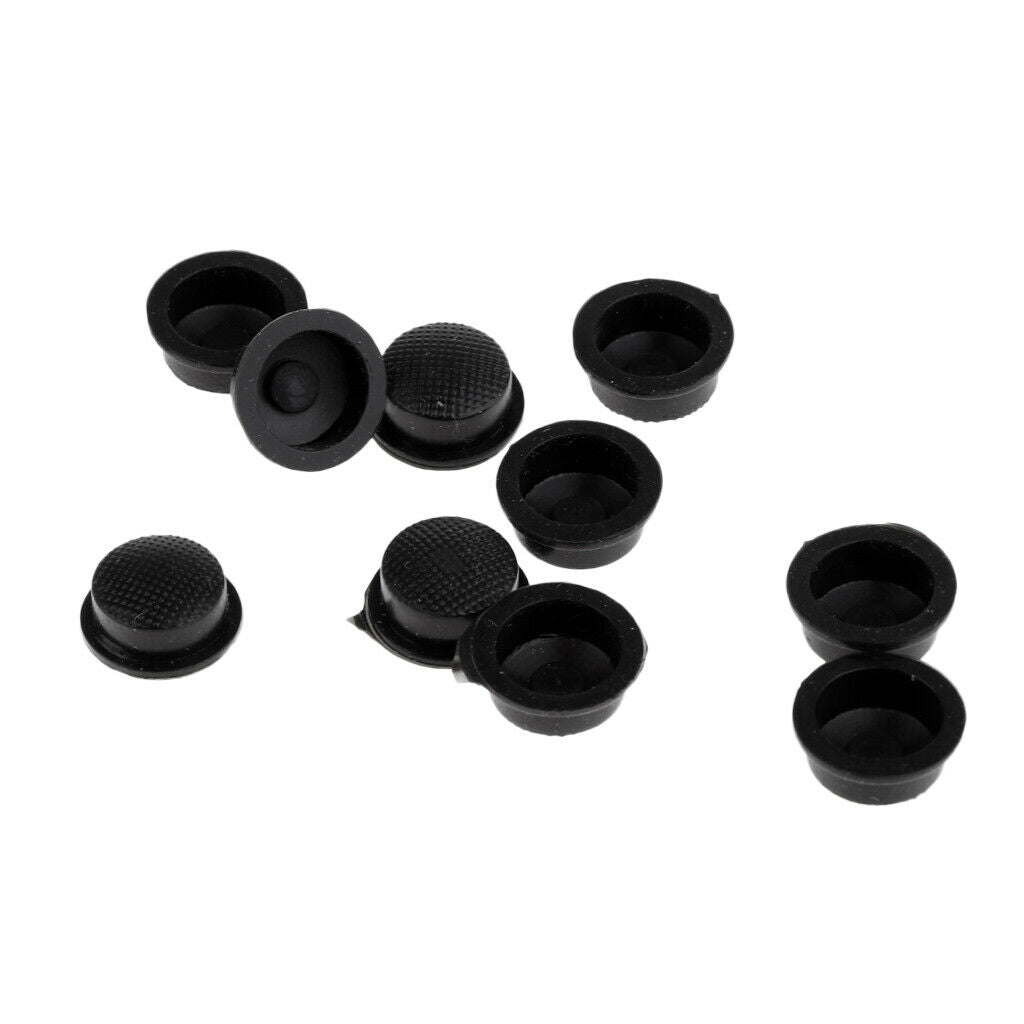 10 Pieces 18650 LED Flashlight Lamp Tail Switch On Off Buttons Caps - Black