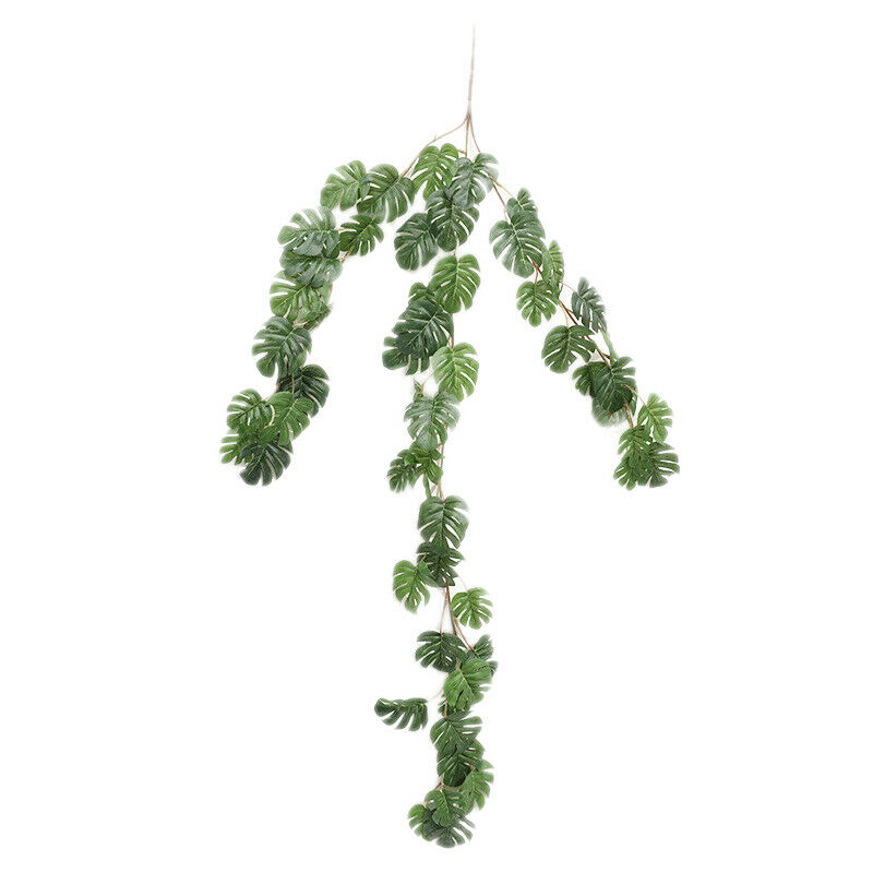 2 Pcs Artificial Monstera Vines 2.62 FT Turtle Leaf Rattan Faux Greenery MonstE7