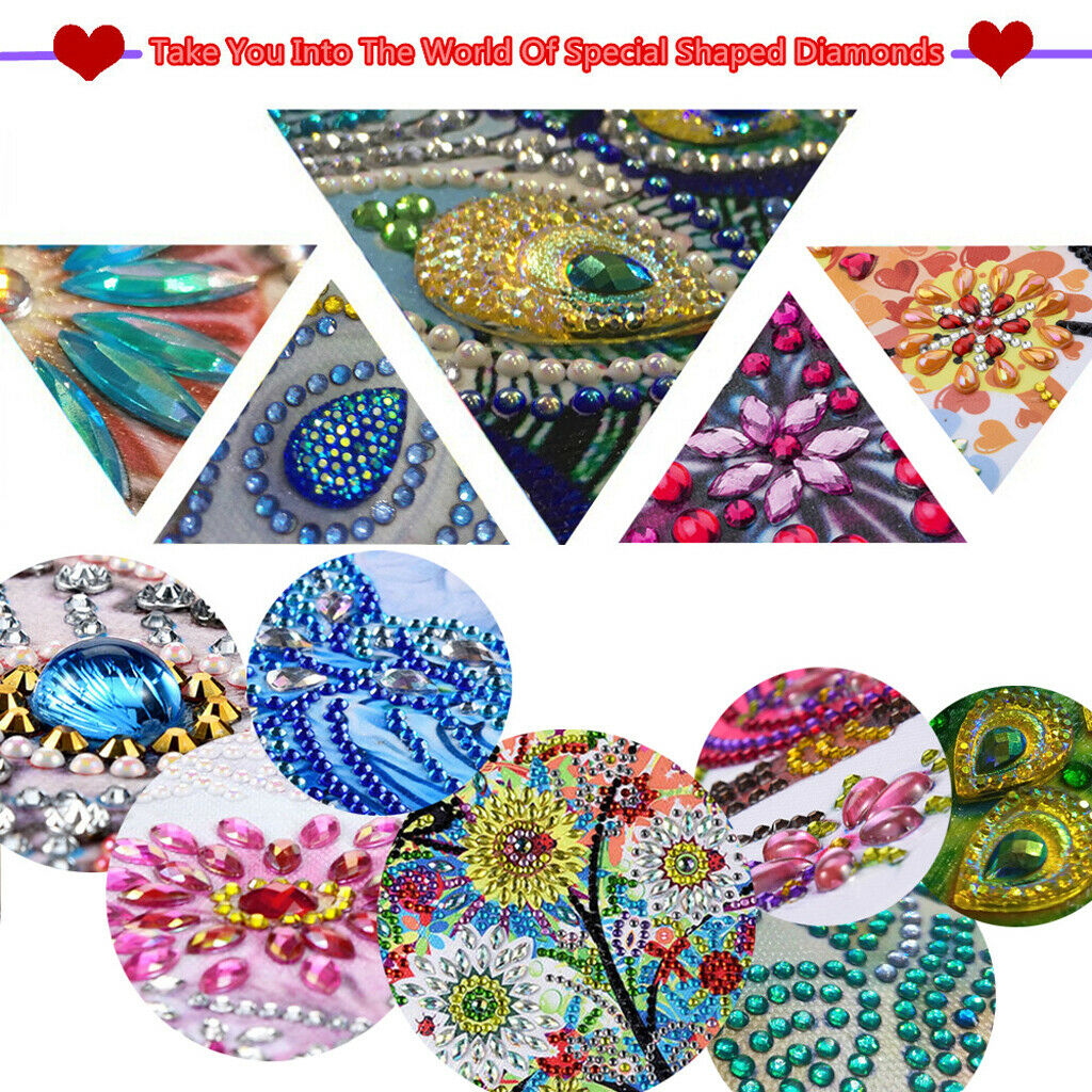 6pcs 5D Crystal Diamond Painting PU Leather Tassel Bookmark Office School