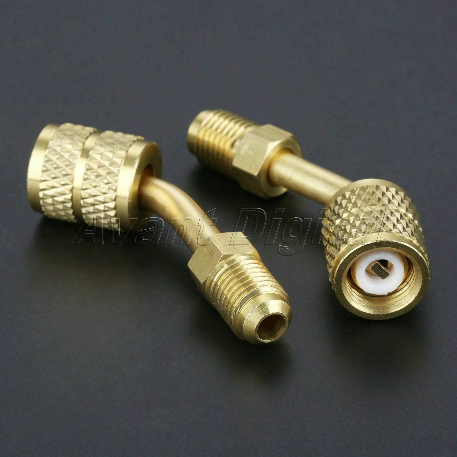 Angled R-410a Adapter for Mini Split HVAC System 5/16" Female 1/4" Male Ductless