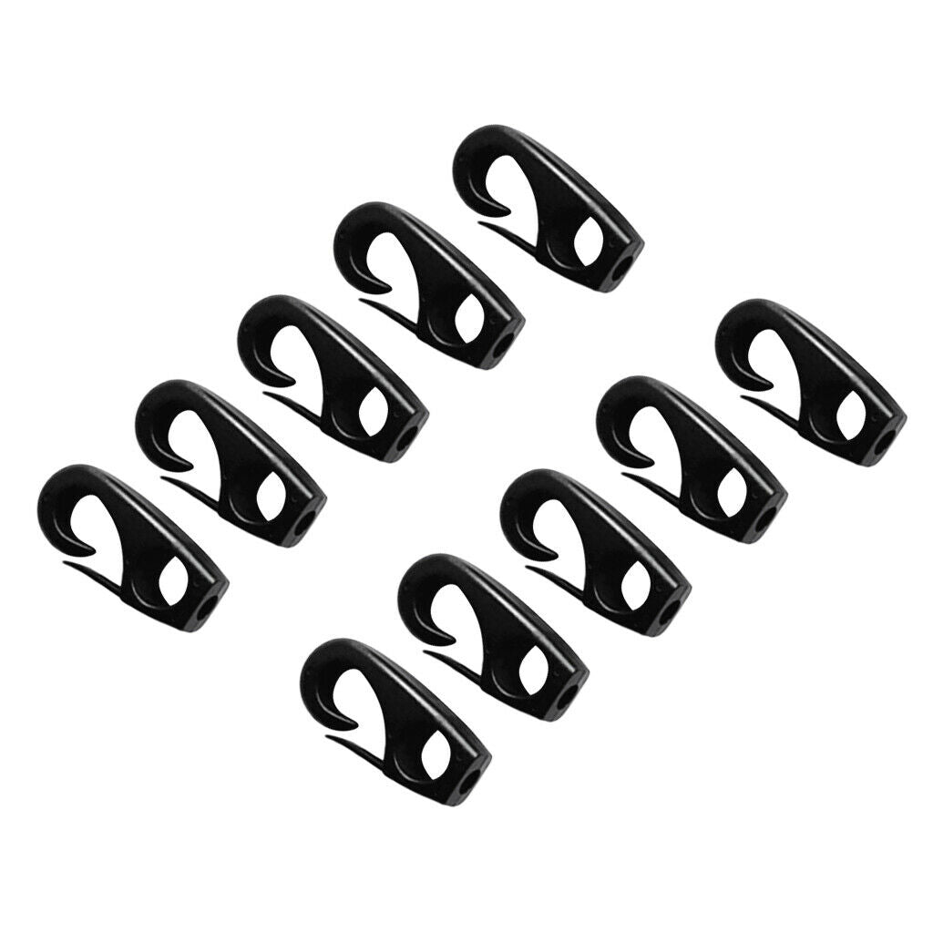 10-piece pack - black for 7mm expander rope elastic rope tensioner hook