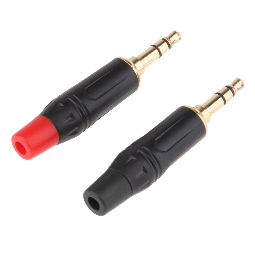 2Pieces 3.5mm 3Pole Male Repair Earphones Audio Solder   Plug Adapter