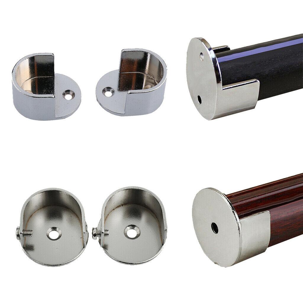2 Pairs Curtain Recess Brackets Suit 25mm/ 28mm Metal Wooden Curtain Poles