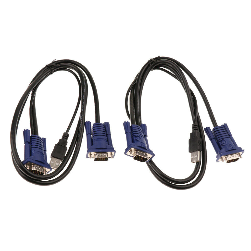 2 Ports USB 2.0 KVM Switch Up to 1920x1440 Resolution for PC Computer