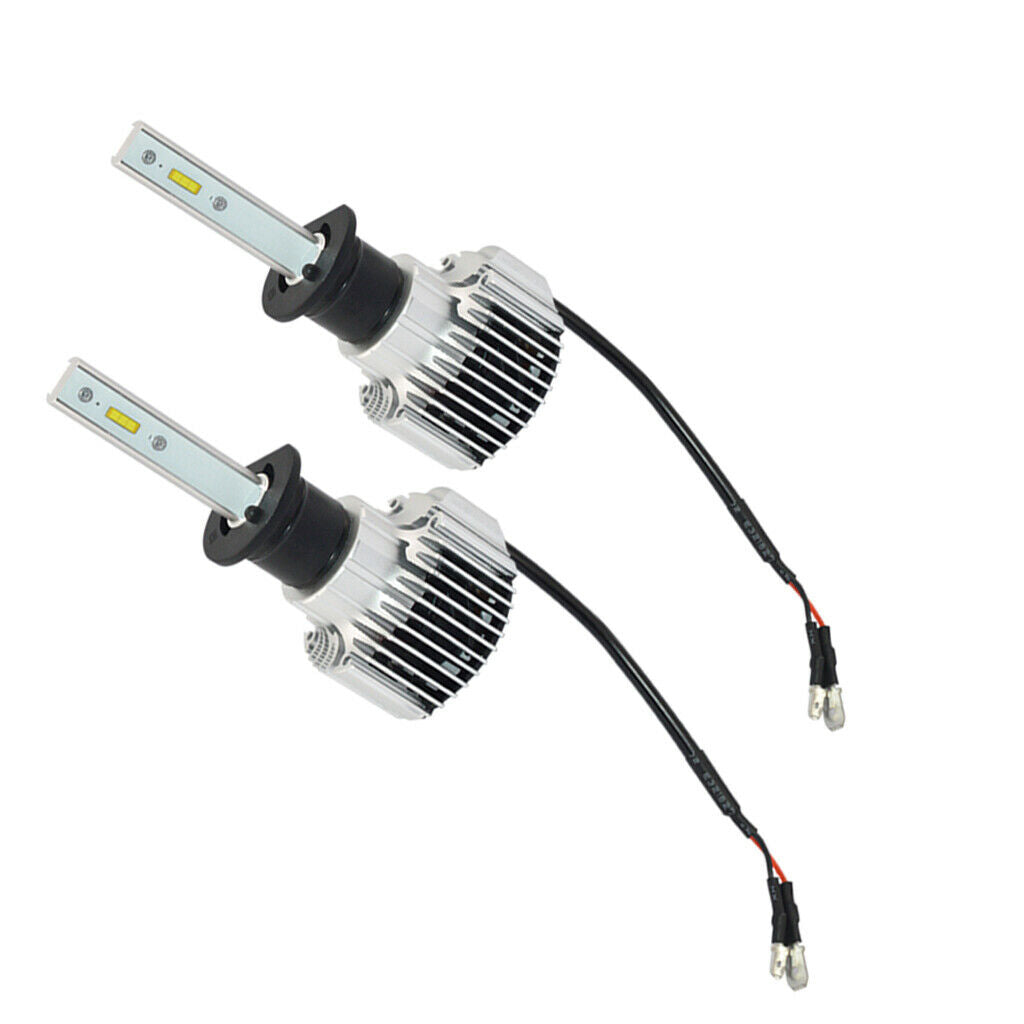 2 Pieces H1 LED High Beam Fog Light Bulb Kit 72W 7600LM - 6000K Cool White