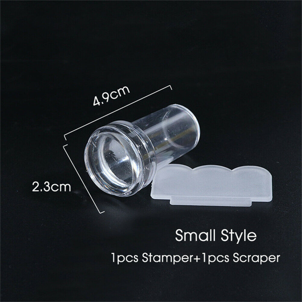 Clear Nail Art Stamping Transparent Stamper Scraper Plate Manicure Tools DIY Kit